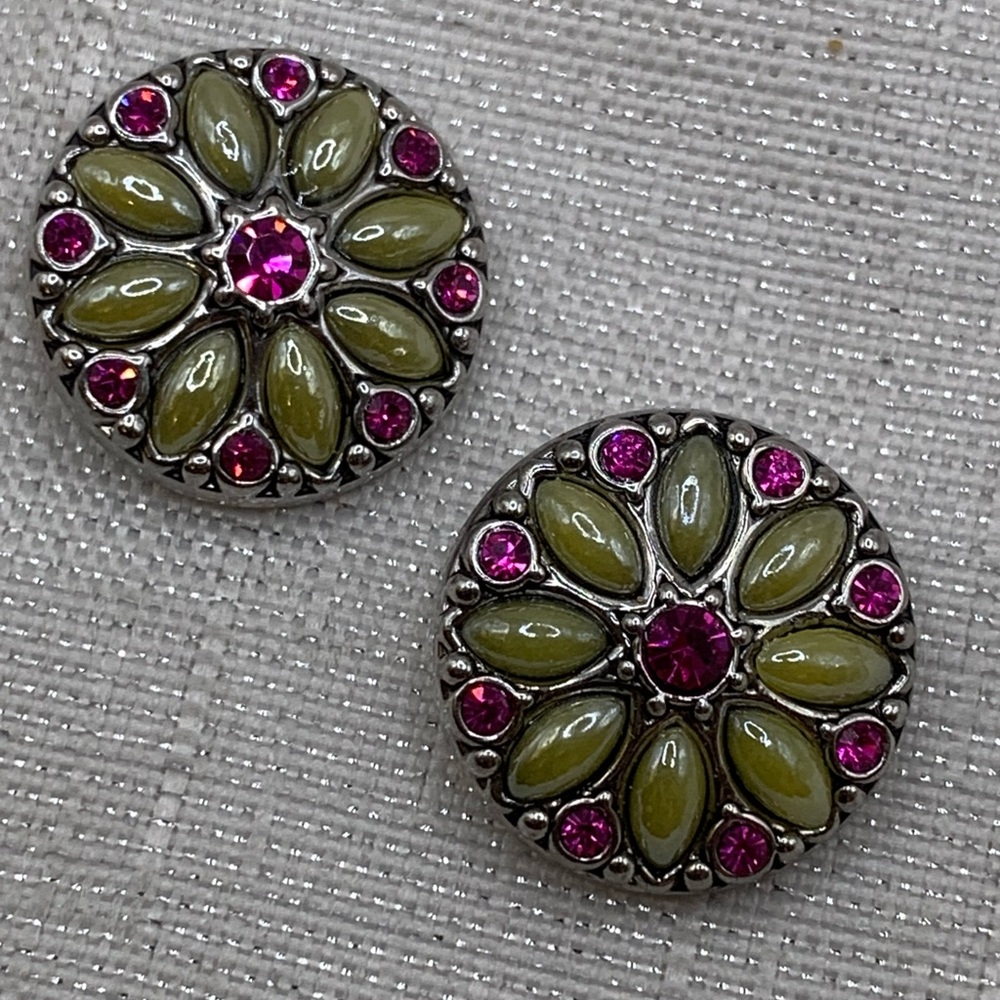 💗Flowers - Matching Ginger Snaps & Co. Snap Button Charms - Set of 2
